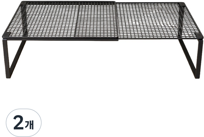 메오 길이조절 확장형 옷장 정리 칸막이 수납정리대 M, 블랙, 2개