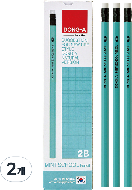 동아 스쿨 연필 2B, 민트, 24개