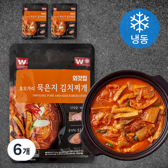 외갓집 오모가리 묵은지 김치찌개 (냉동), 500g, 6개