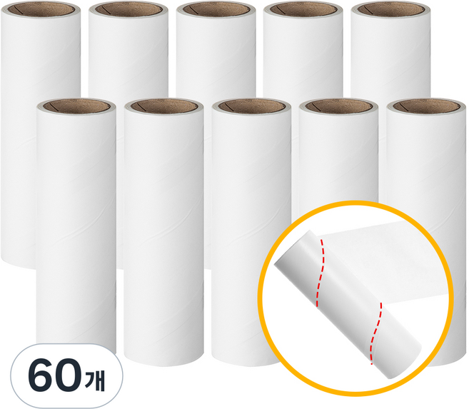 코멧 사선컷팅 일반형 테이프 클리너 리필 16cm x 12m, 60개