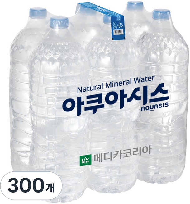 아쿠아시스 무라벨 생수, 2L, 300개