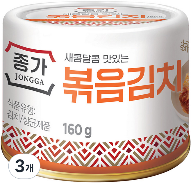 종가 고소한맛 볶음김치, 160g, 3개
