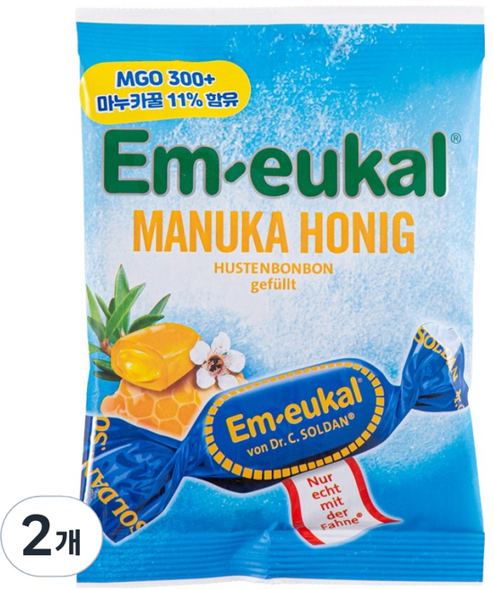 엠오이칼 마누카 꿀 목캔디, 75g, 2개