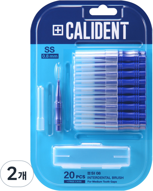 칼리덴트 치간칫솔 SS, 0.8mm, 20개입, 2개