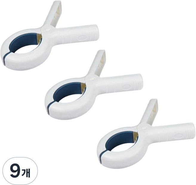 그린리빙 심플 대형 빨래집게, 화이트블루, 9개