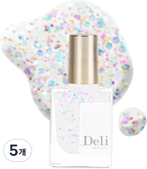 델리뷰티 딥시럽 루어 인 무드 네일 글리터, MG04 보석 캔디, 10ml, 5개