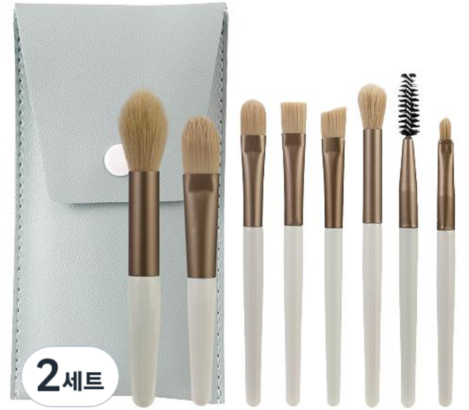 셀리빙 휴대하기 편한 화장브러쉬 파우치 세트, 2세트, 브라운