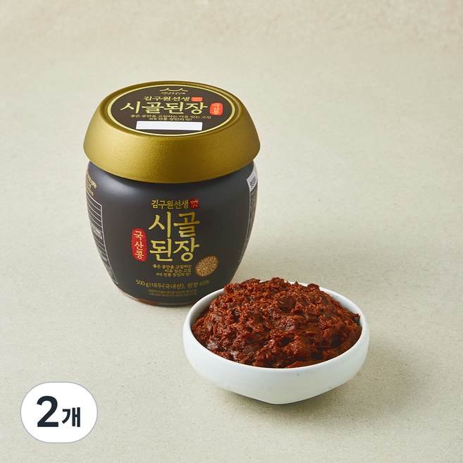 김구원선생 국내산 콩 시골 된장, 500g, 2개
