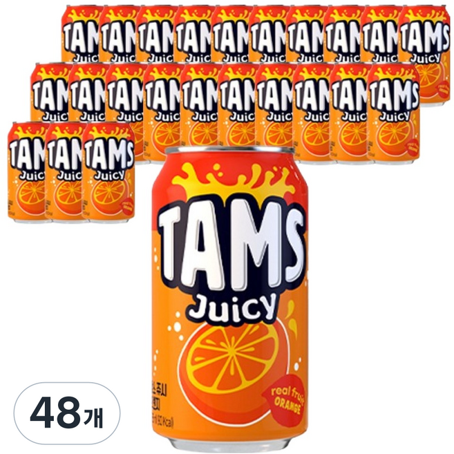 탐스 쥬시 오렌지, 48개, 355ml