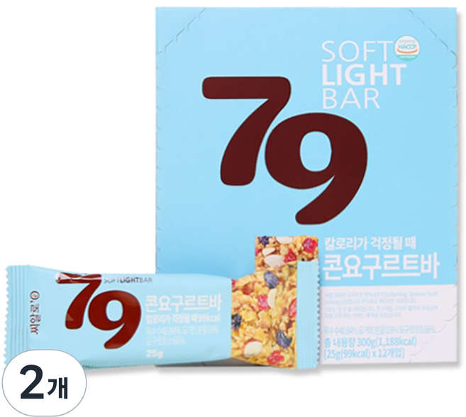 씨알로 1+1 79콘요구르트바 식물성단백질바 스포츠파워바 식사대용 다이어트간식 씨리얼바 24개입, 300g, 2개