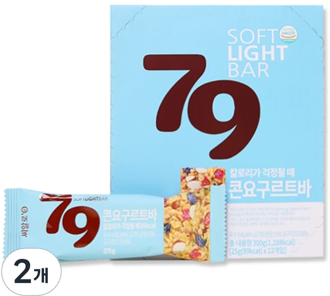 씨알로 1+1 79콘요구르트바 식물성단백질바 스포츠파워바 식사대용 다이어트간식 씨리얼바 24개입, 300g, 2개 - 쿠팡