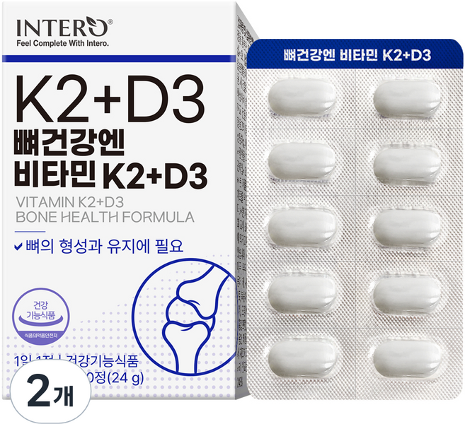 인테로 뼈건강엔 비타민 K2+D3, 60정, 2개