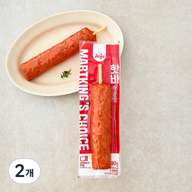 마트킹스초이스 핫바 매운맛, 90g, 2개