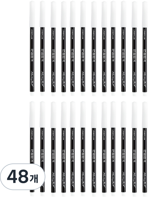 라인플러스 만점합격 컴퓨터용 싸인펜, 흑색, 48개