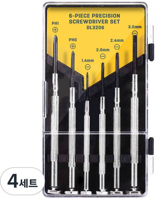델리 툴즈 정밀 드라이버 6종 세트 실버 EDL3206, 4세트
