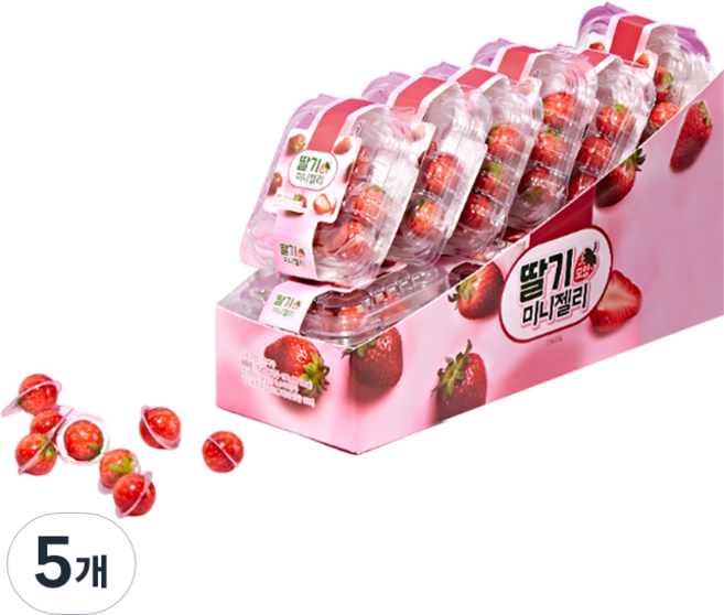딸기 모양 미니 젤리 12개입, 180g, 5개