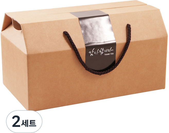 봄91 끈손잡이 다용도 손잡이박스 5호 29.5 x 16.5 x 11 cm + BOM 감사합니다 플래그 마감스티커 흰색 4p + 검은색 4p, 혼합 색상, 2세트