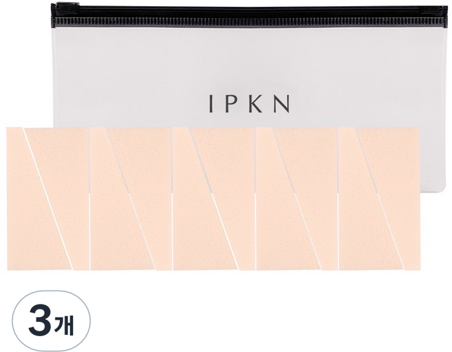 입큰 고탄성 조각 웨지 퍼프 10p, 3개, 베이지