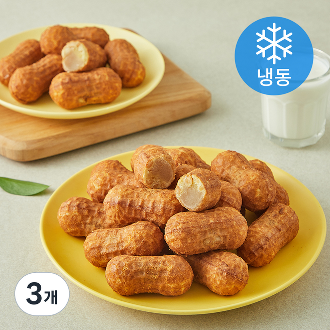 네추럴킹덤 추억의 왕땅콩빵 백앙금 (냉동), 500g, 3개, 1개입