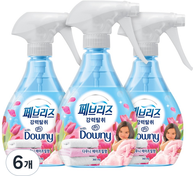 페브리즈 섬유탈취제 다우니 에이프릴향 본품, 360ml, 6개