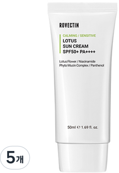 로벡틴 카밍 연꽃수 선크림 SPF50+ PA++++, 50ml, 5개