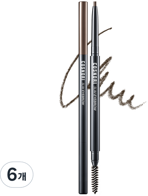 코스노리 슬림 아이브로우 오토 펜슬 0.13g, 04초코무스, 6개