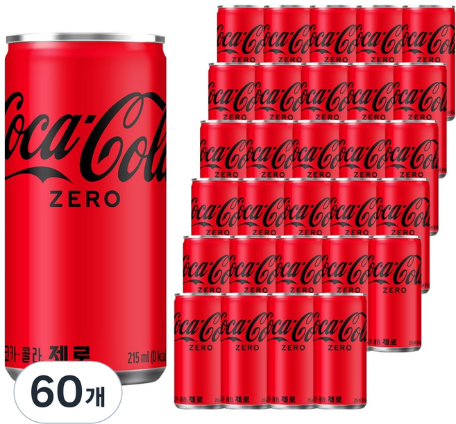 코카콜라 제로 탄산음료, 215ml, 60개