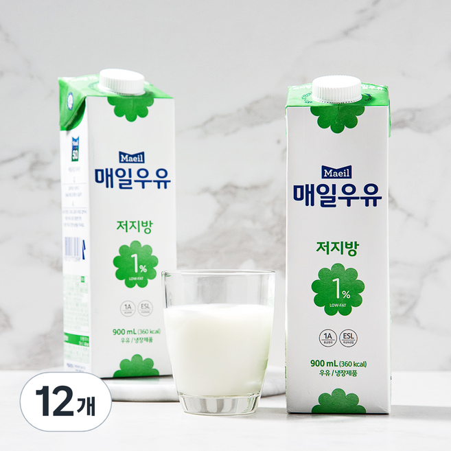 매일우유 저지방 1% 우유, 900ml, 12개