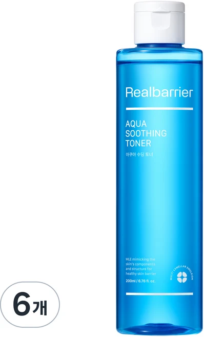 리얼베리어 아쿠아 수딩 토너, 200ml, 6개 - 쿠팡