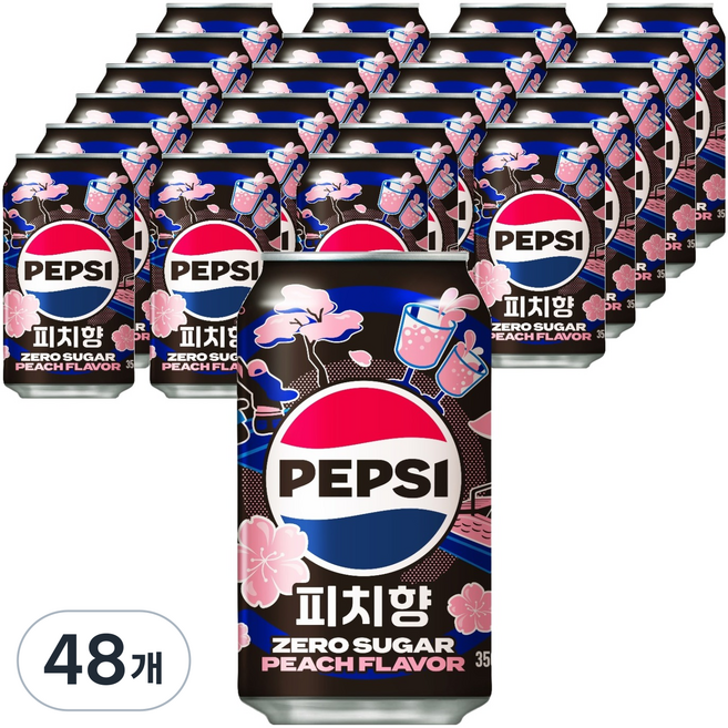 펩시 제로슈거 피치향, 48개, 355ml