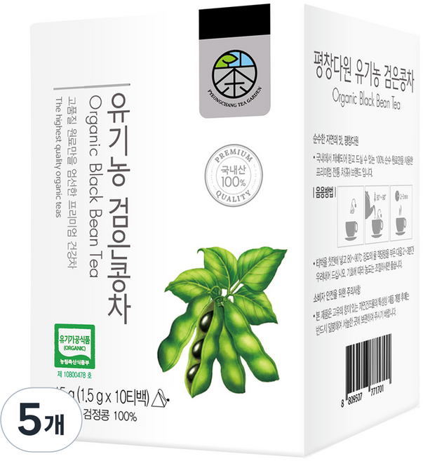 평창다원 유기농 검은콩차, 1.5g, 10개입, 5개