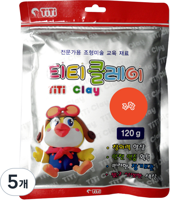 TiTi 黏土, 橘色, 120g, 5個