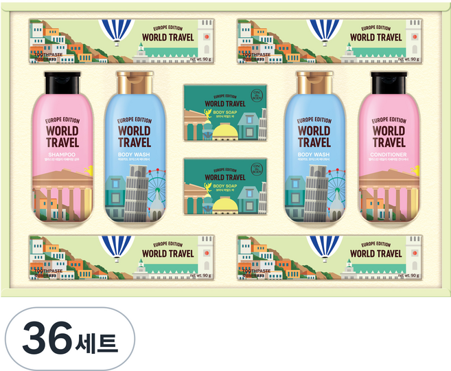 LG생활건강 유럽트레블뉴월드 T호 + 쇼핑백 선물세트, 36세트