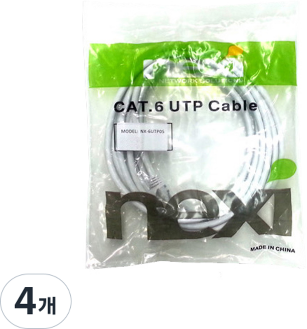 nexi CAT6 UTP 10M 網路線 網路纜線, 白色, 4個