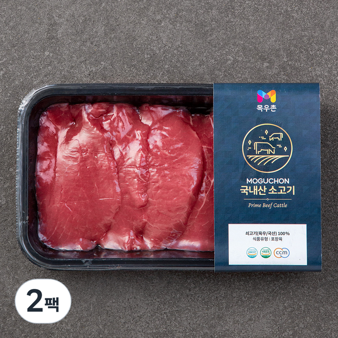 목우촌 국내산 소고기 우둔 육전용 (냉장), 300g, 2팩