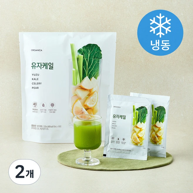 올가니카 유자케일 10포 (냉동), 2개, 1L - 쿠팡
