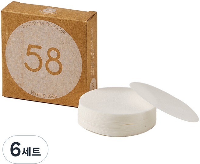 BEANPLUS 圓形白色咖啡濾紙 58mm, 6套, 100個