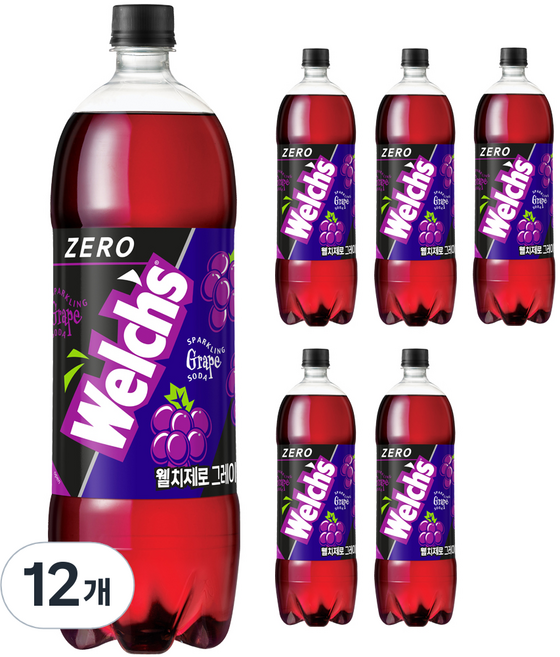 웰치스 제로 그레이프맛, 1.5L, 12개