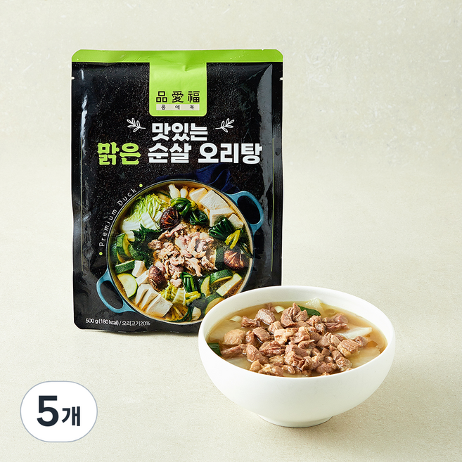 품애복 맛있는 맑은 순살 오리탕, 500g, 5개