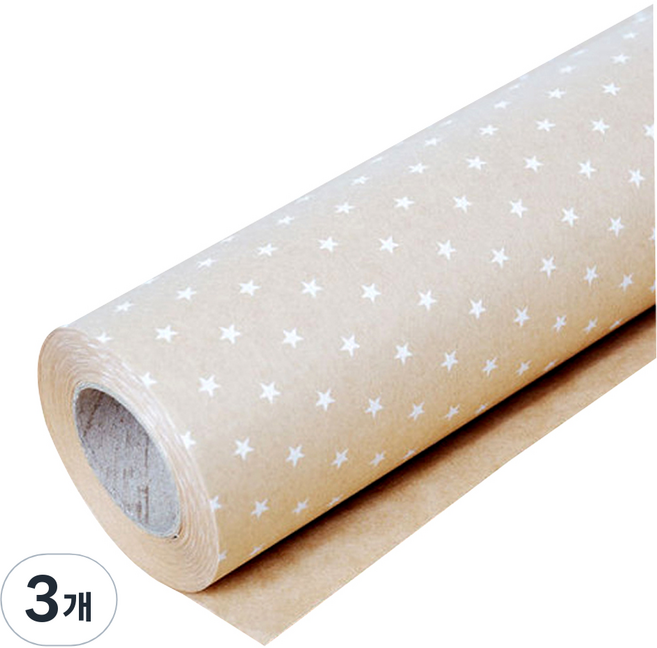 솔로몬샵 포인트스타 크라프트 종이롤 포장지 대, 흰색, 3개