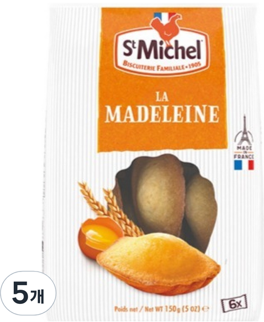 St Michel 獨立包裝瑪德蓮餅乾, 150g, 5個