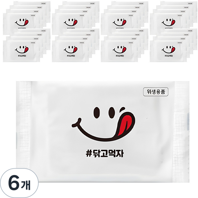 티슈도리 닦고먹자 업소용 물티슈 낱개포장형, 40g, 1000개입, 6개