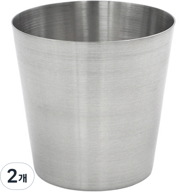 kitchen U 304不鏽鋼杯 素色 平面 230ml, 銀色, 2個