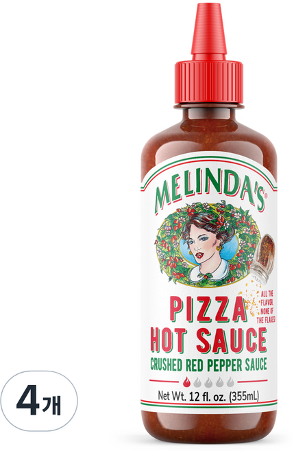 멜린다 피자핫소스, 4개, 355ml