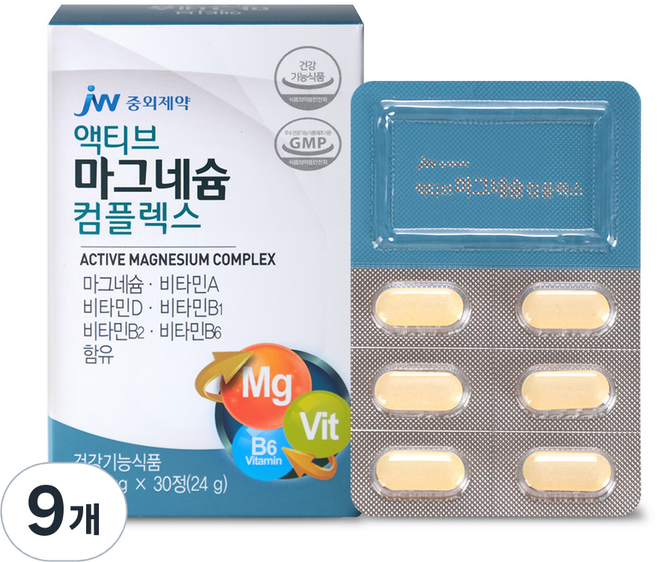 JW중외제약 액티브 마그네슘 컴플렉스, 30정, 9개