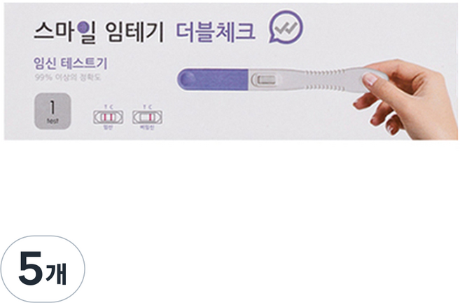 스마일랩 스마일 더블체크 임신테스트기, 1개입, 5개
