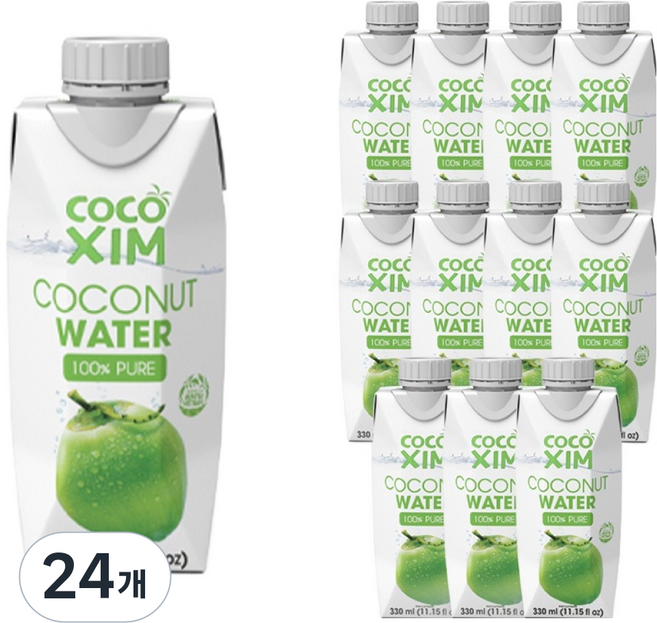 코코씸 100프로 퓨어 코코넛 워터, 330ml, 24개