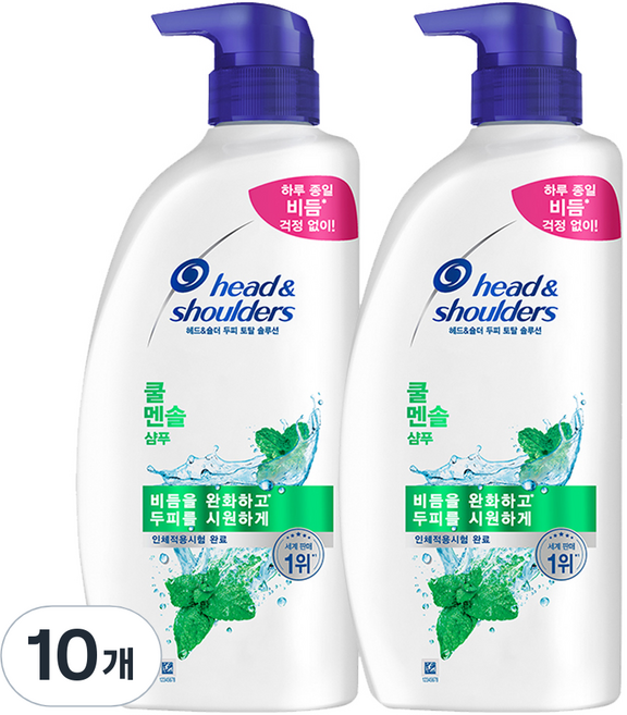 헤드앤숄더 쿨 멘솔 샴푸, 850ml, 10개
