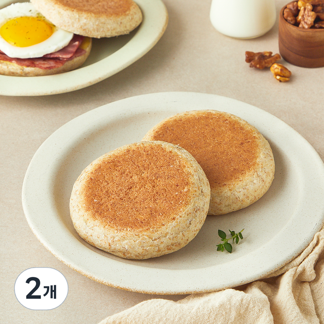 그래밀 알곡그대로눌러내린 통밀 잉글리쉬머핀, 70g, 2개, 2개입