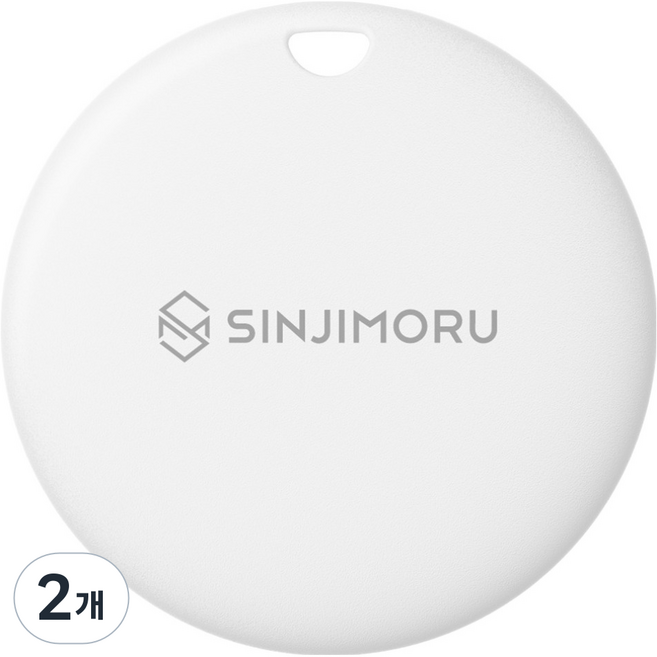 신지모루 방수 애플인증 Find My 신지태그 워터락 트래커 스마트태그 위치추적기, 화이트, 2개